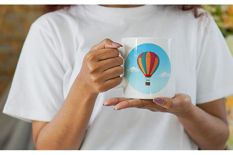 Mug Wrap Classic Hot Air Balloon Sublimation artnoy 