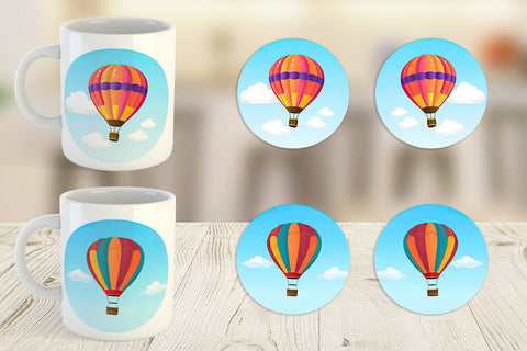 Mug Wrap Classic Hot Air Balloon Sublimation artnoy 