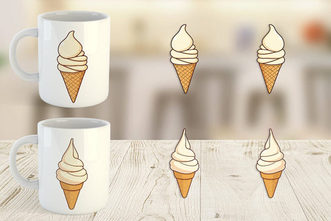 Mug Wrap Classic Ice Cream Sublimation artnoy 