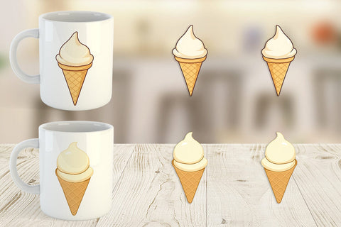 Mug Wrap Classic Ice Cream Sublimation artnoy 