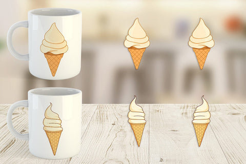 Mug Wrap Classic Ice Cream Sublimation artnoy 