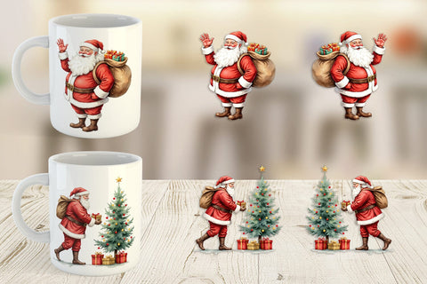 Mug Wrap Classic Santa Claus Sublimation artnoy 