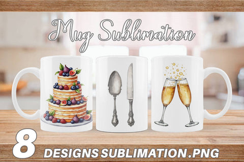 Mug Wrap Classic Wedding Cakes and Celebrations Sublimation artnoy 
