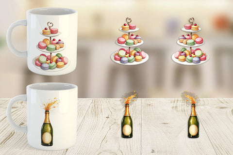 Mug Wrap Classic Wedding Cakes and Celebrations Sublimation artnoy 