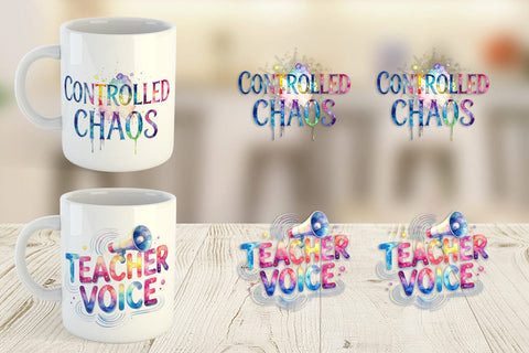 Mug Wrap Classroom Chaos Quotes Sublimation artnoy 