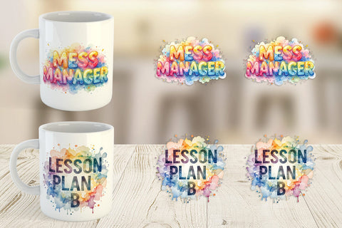 Mug Wrap Classroom Chaos Quotes Sublimation artnoy 
