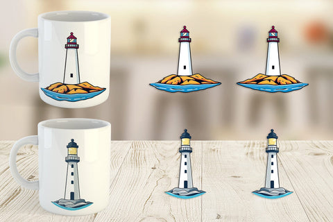 Mug Wrap Cliff Lighthouse Sublimation artnoy 