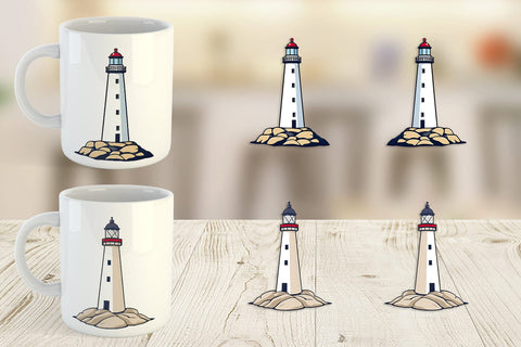 Mug Wrap Cliff Lighthouse Sublimation artnoy 