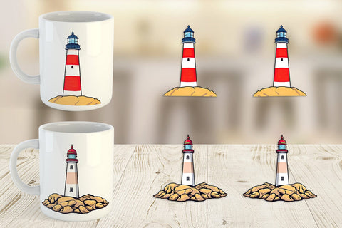 Mug Wrap Cliff Lighthouse Sublimation artnoy 