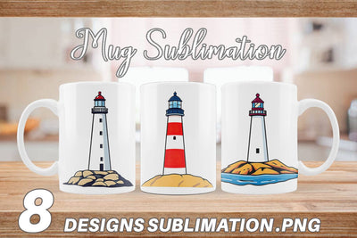 Mug Wrap Cliff Lighthouse Sublimation artnoy 