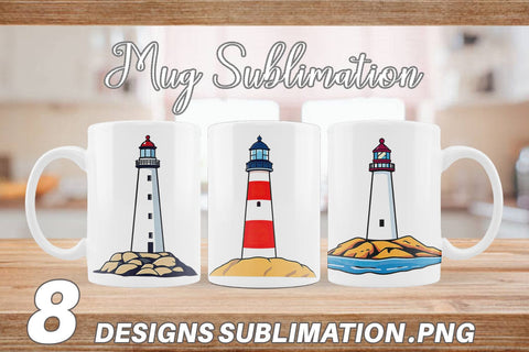 Mug Wrap Cliff Lighthouse Sublimation artnoy 