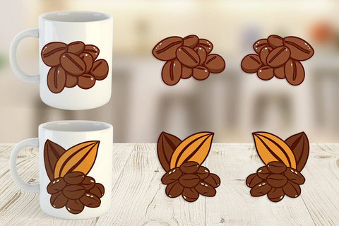 Mug Wrap Cocoa Beans Sublimation artnoy 