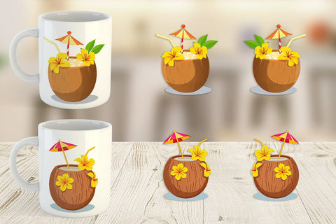 Mug Wrap Coconut Drink Sublimation artnoy 