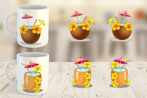 Mug Wrap Coconut Drink Sublimation artnoy 