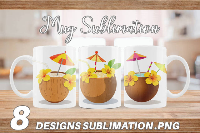 Mug Wrap Coconut Drink Sublimation artnoy 