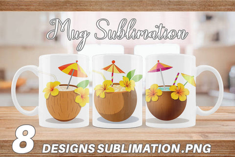 Mug Wrap Coconut Drink Sublimation artnoy 