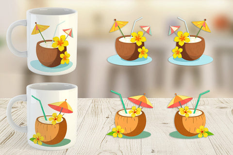 Mug Wrap Coconut Drink Sublimation artnoy 