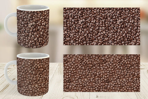 Mug Wrap Coffee Beans Pattern Sublimation artnoy 