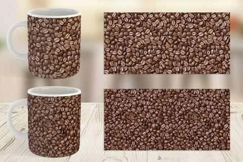 Mug Wrap Coffee Beans Pattern Sublimation artnoy 