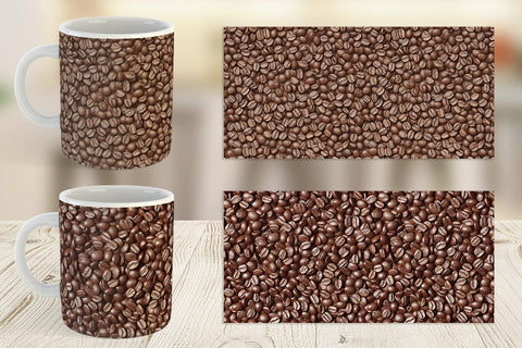 Mug Wrap Coffee Beans Pattern Sublimation artnoy 