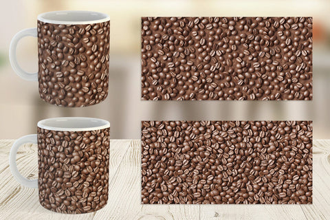 Mug Wrap Coffee Beans Pattern Sublimation artnoy 