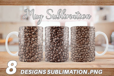 Mug Wrap Coffee Beans Pattern Sublimation artnoy 