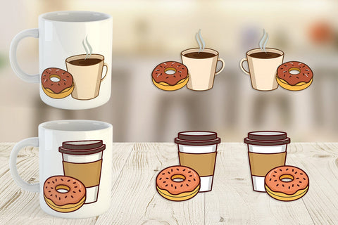 Mug Wrap Coffee Donut Sublimation artnoy 