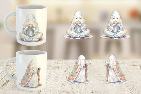 Mug Wrap Coffee Lover Mom Ghost Sublimation artnoy 