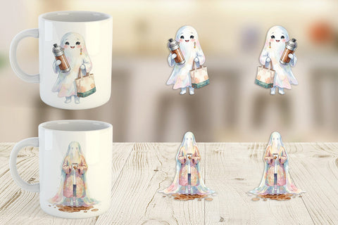 Mug Wrap Coffee Lover Mom Ghost Sublimation artnoy 