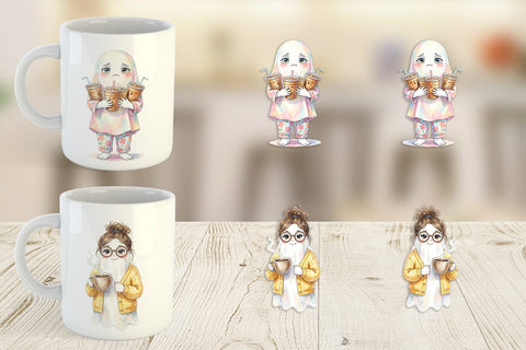 Mug Wrap Coffee Lover Mom Ghost Sublimation artnoy 