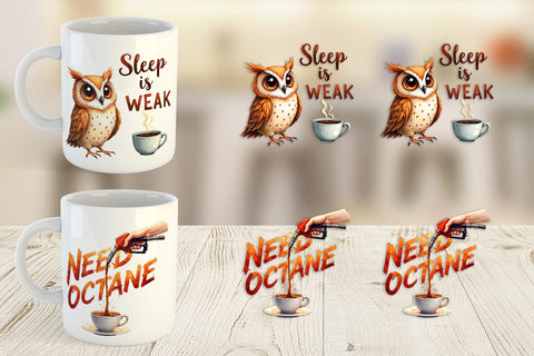 Mug Wrap Coffee Skull Humor Sarcastic Quotes Sublimation artnoy 