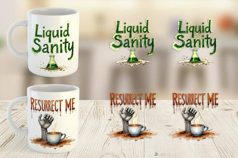 Mug Wrap Coffee Skull Humor Sarcastic Quotes Sublimation artnoy 