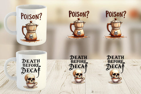 Mug Wrap Coffee Skull Humor Sarcastic Quotes Sublimation artnoy 
