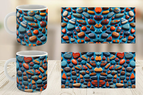 Mug Wrap Collection Pattern Stones Sublimation artnoy 