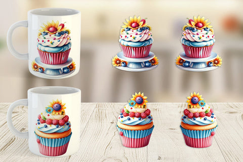Mug Wrap Colorful Cupcake Sublimation artnoy 