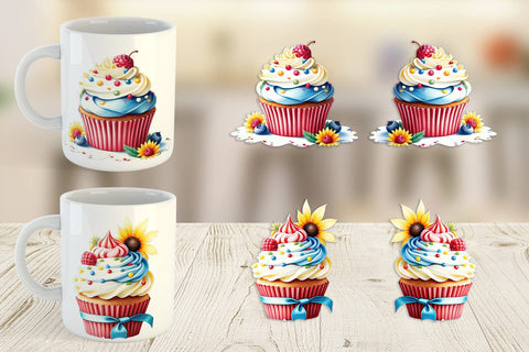 Mug Wrap Colorful Cupcake Sublimation artnoy 