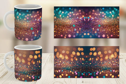 Mug Wrap Colorful Glitter Bokeh Sublimation artnoy 