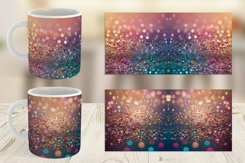 Mug Wrap Colorful Glitter Bokeh Sublimation artnoy 