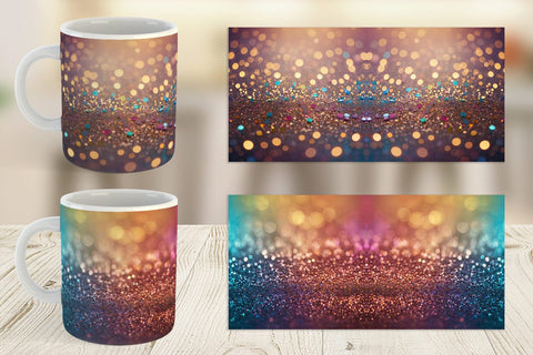 Mug Wrap Colorful Glitter Bokeh Sublimation artnoy 