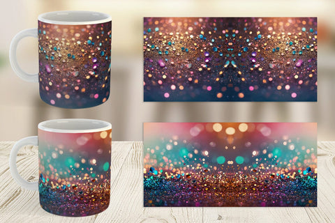 Mug Wrap Colorful Glitter Bokeh Sublimation artnoy 