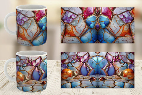 Mug Wrap Colorful Liquid Marble Sublimation artnoy 