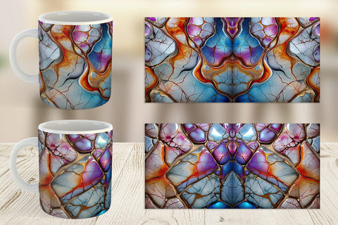 Mug Wrap Colorful Liquid Marble Sublimation artnoy 