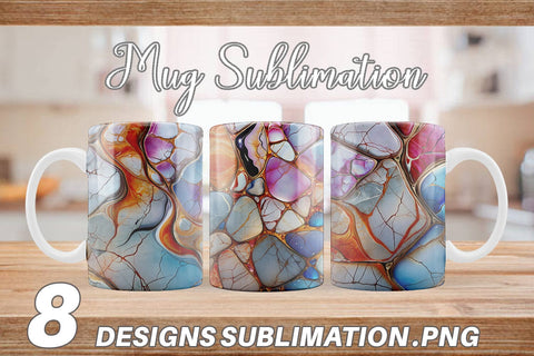 Mug Wrap Colorful Liquid Marble Sublimation artnoy 