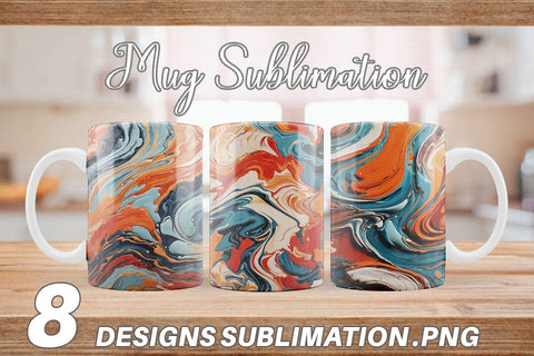 Mug Wrap Colorful Marble Sublimation artnoy 