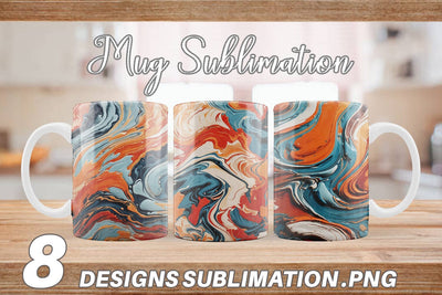 Mug Wrap Colorful Marble Sublimation artnoy 