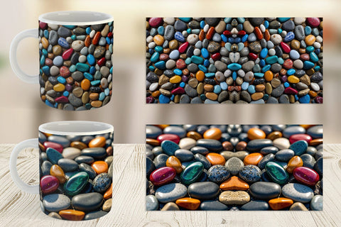 Mug Wrap Colorful Stones Sublimation artnoy 