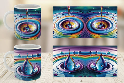 Mug Wrap Colorful Water Drops Sublimation artnoy 