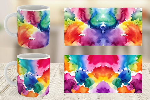 Mug Wrap Colorful Watercolor Sublimation artnoy 