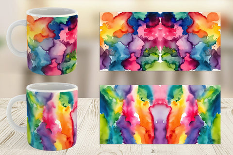 Mug Wrap Colorful Watercolor Sublimation artnoy 