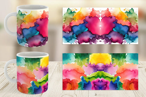 Mug Wrap Colorful Watercolor Sublimation artnoy 